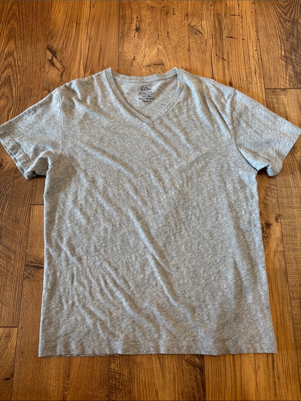 J.Crew Men's Heather Light Blue V-Neck Tee